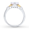 Thumbnail Image 1 of Claddagh Ring Lab-Created Opal 10K Gold/Sterling Silver