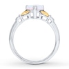 Thumbnail Image 2 of Claddagh Ring Lab-Created Opal 10K Gold/Sterling Silver