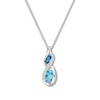 Thumbnail Image 0 of Blue Topaz & Lab-Created Sapphire Necklace Sterling Silver