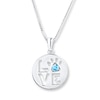 Thumbnail Image 0 of Pet Love Paw Print Necklace Blue Topaz Sterling Silver