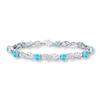 Thumbnail Image 1 of Lab-Created Blue Opal Bracelet Sterling Silver