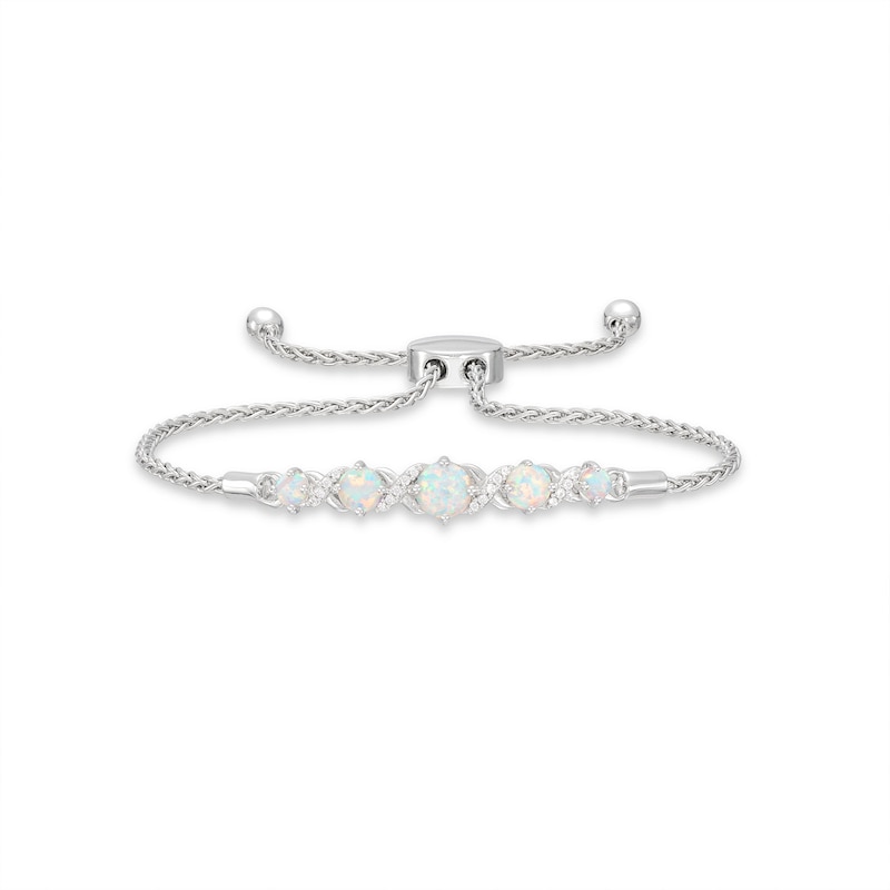 chain bracelet beaded bracelet Sterling silver opal bracelet
