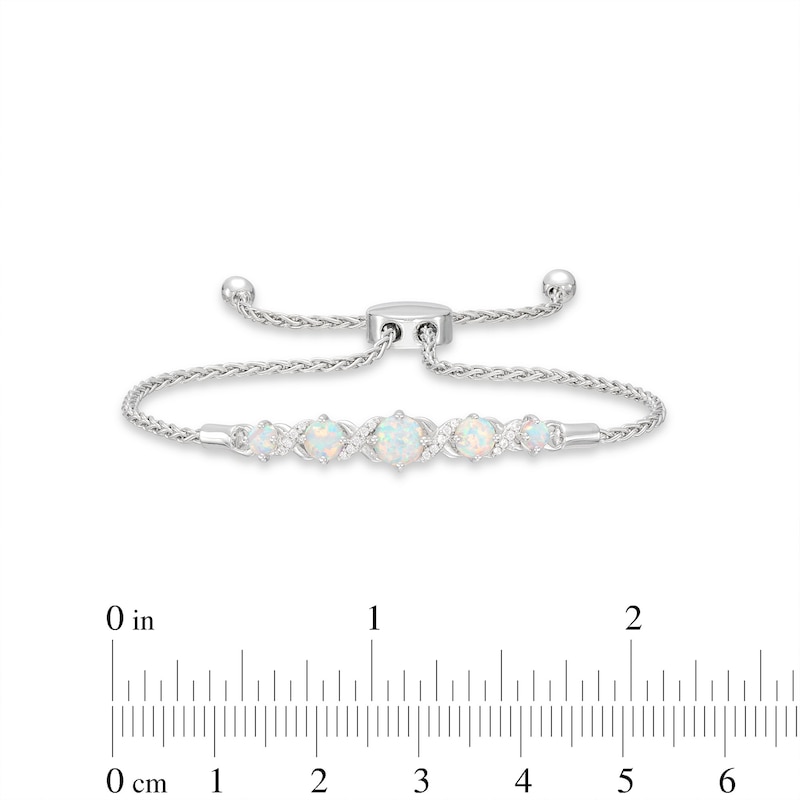Main Image 2 of Lab-Created Opal Bolo Bracelet Sterling Silver