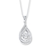 Thumbnail Image 0 of Unstoppable Love Lab-Created Sapphire Necklace Sterling Silver