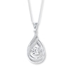 Thumbnail Image 1 of Unstoppable Love Lab-Created Sapphire Necklace Sterling Silver