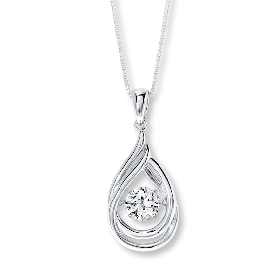 Unstoppable Love Lab-Created Sapphire Necklace Sterling Silver