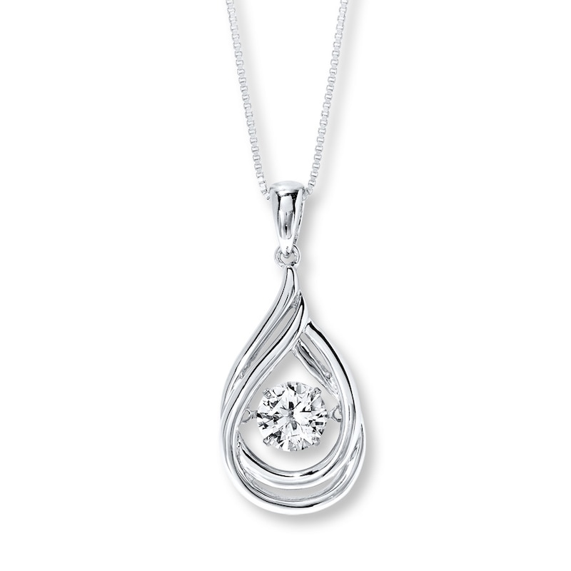 Main Image 1 of Unstoppable Love Lab-Created Sapphire Necklace Sterling Silver