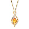Thumbnail Image 1 of Citrine Necklace 1/20 ct tw Diamonds 10K Yellow Gold