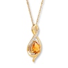 Thumbnail Image 3 of Citrine Necklace 1/20 ct tw Diamonds 10K Yellow Gold