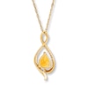 Citrine Necklace 1/20 ct tw Diamonds 10K Yellow Gold