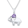 Thumbnail Image 1 of Elephant Necklace Amethyst Sterling Silver