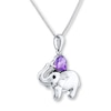 Thumbnail Image 3 of Elephant Necklace Amethyst Sterling Silver