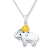 Thumbnail Image 1 of Elephant Necklace Citrine Sterling Silver