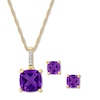 Thumbnail Image 0 of Boxed Set Amethyst with Diamonds 10K Yellow Gold