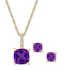 Thumbnail Image 1 of Boxed Set Amethyst with Diamonds 10K Yellow Gold