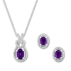Thumbnail Image 0 of Amethyst Boxed Set 1/10 ct tw Diamonds Sterling Silver