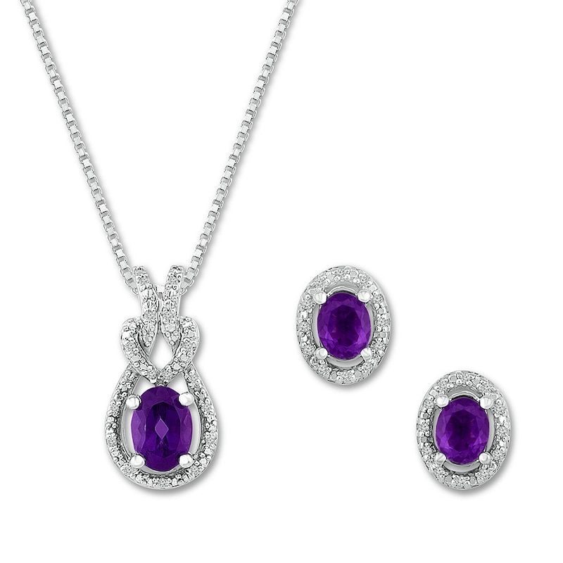 Amethyst Boxed Set 1/10 ct tw Diamonds Sterling Silver | Kay