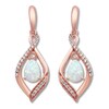Lab-Created Opal/Lab-Created Sapphire Earrings 10K Rose Gold