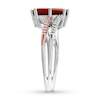 Garnet Ring 1/10 ct tw Diamonds Sterling Silver/10K Rose Gold