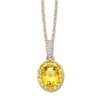 Thumbnail Image 1 of Citrine Necklace with Diamonds 10K Yellow Gold