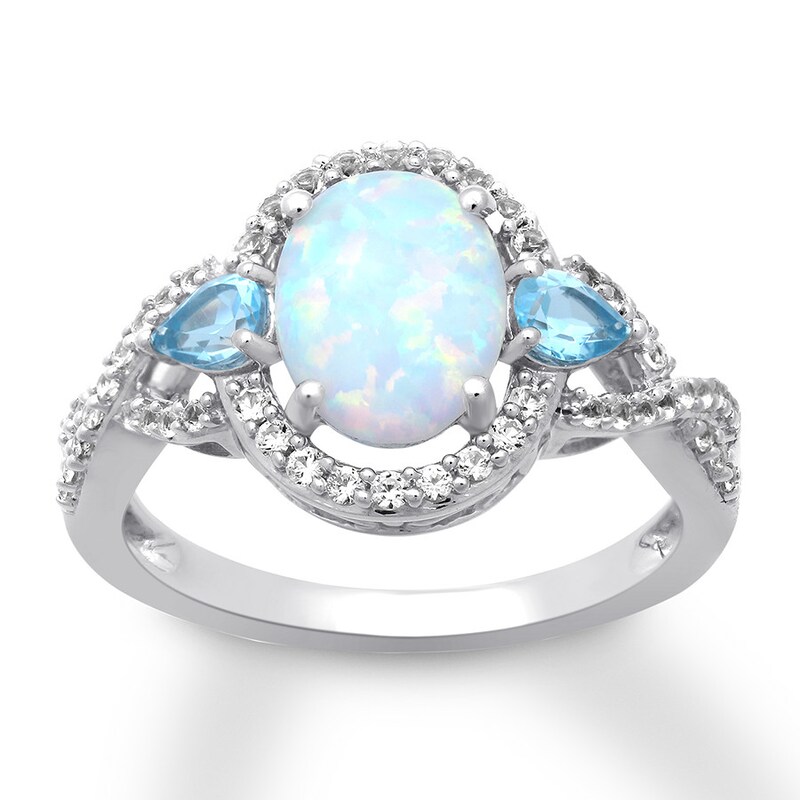 LabCreated Opal Ring Sterling Silver Womens Rings Rings Kay