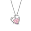 Lab-Created Pink Opal Heart Necklace Sterling Silver