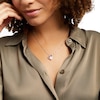 Thumbnail Image 3 of Lab-Created Pink Opal Heart Necklace Sterling Silver