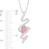Thumbnail Image 2 of Lab-Created Pink Opal Necklace Sterling Silver