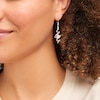 Thumbnail Image 2 of Lab-Created Pink Opal Earrings Sterling Silver
