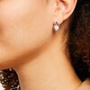 Thumbnail Image 2 of Lab-Created Pink Opal Heart Earrings Sterling Silver