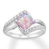 Thumbnail Image 0 of Lab-Created Pink Opal Ring Sterling Silver