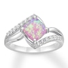 Thumbnail Image 1 of Lab-Created Pink Opal Ring Sterling Silver