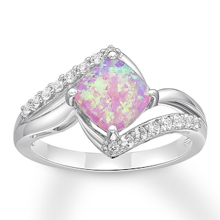 Lab-Created Pink Opal Ring Sterling Silver | Kay