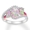 Thumbnail Image 0 of Lab-Created Pink Opal Ring Sterling Silver/10K Gold Accents