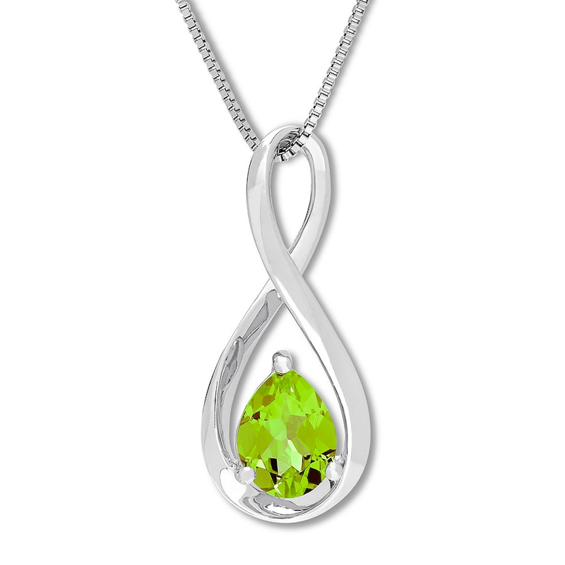 Main Image 1 of Peridot Necklace Sterling Silver