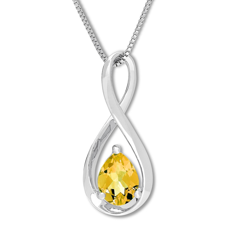 Main Image 1 of Citrine Necklace Sterling Silver