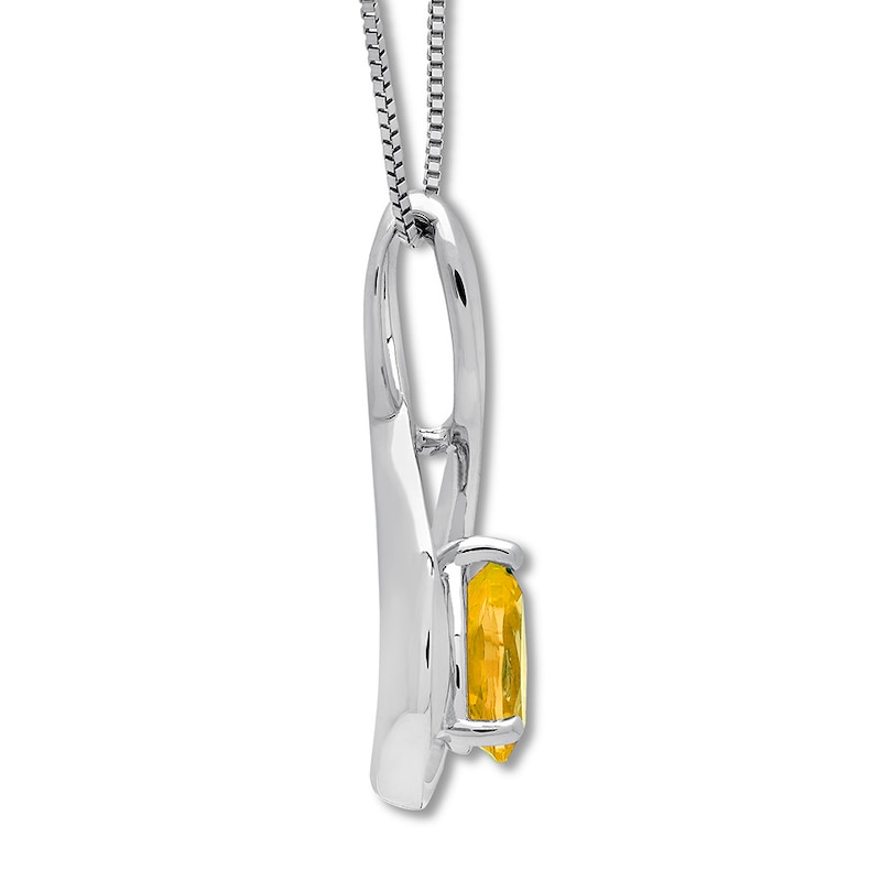 Main Image 2 of Citrine Necklace Sterling Silver