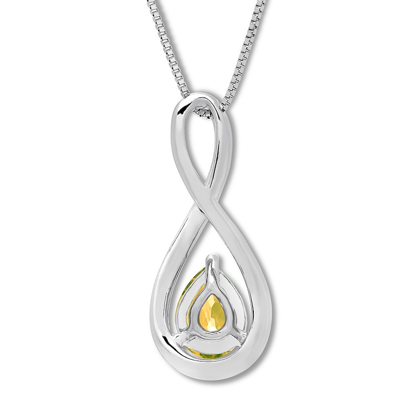 Main Image 4 of Citrine Necklace Sterling Silver