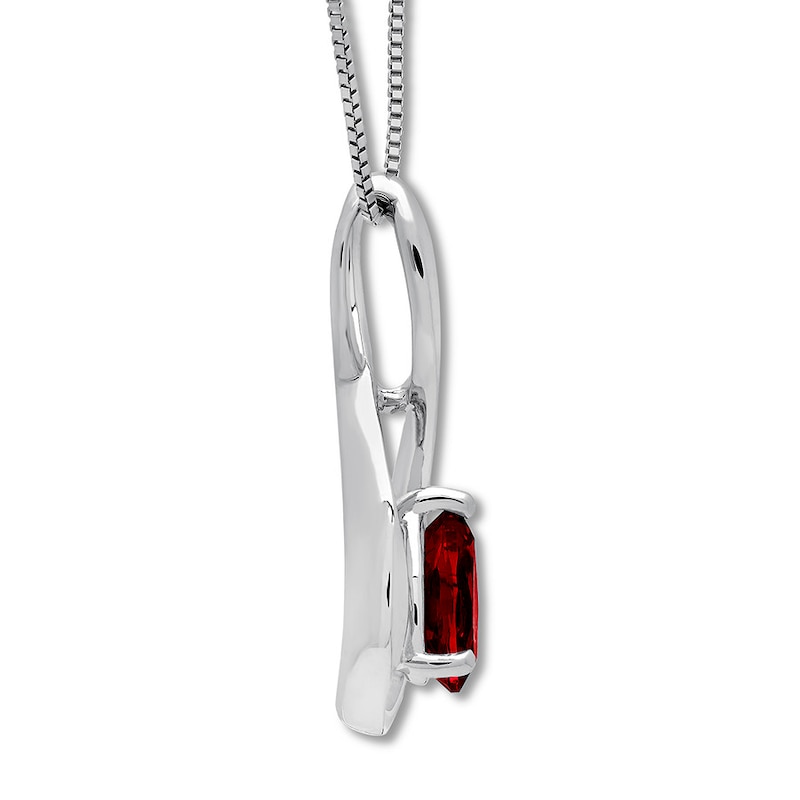 Main Image 2 of Garnet Necklace Sterling Silver