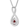 Thumbnail Image 3 of Garnet Necklace Sterling Silver
