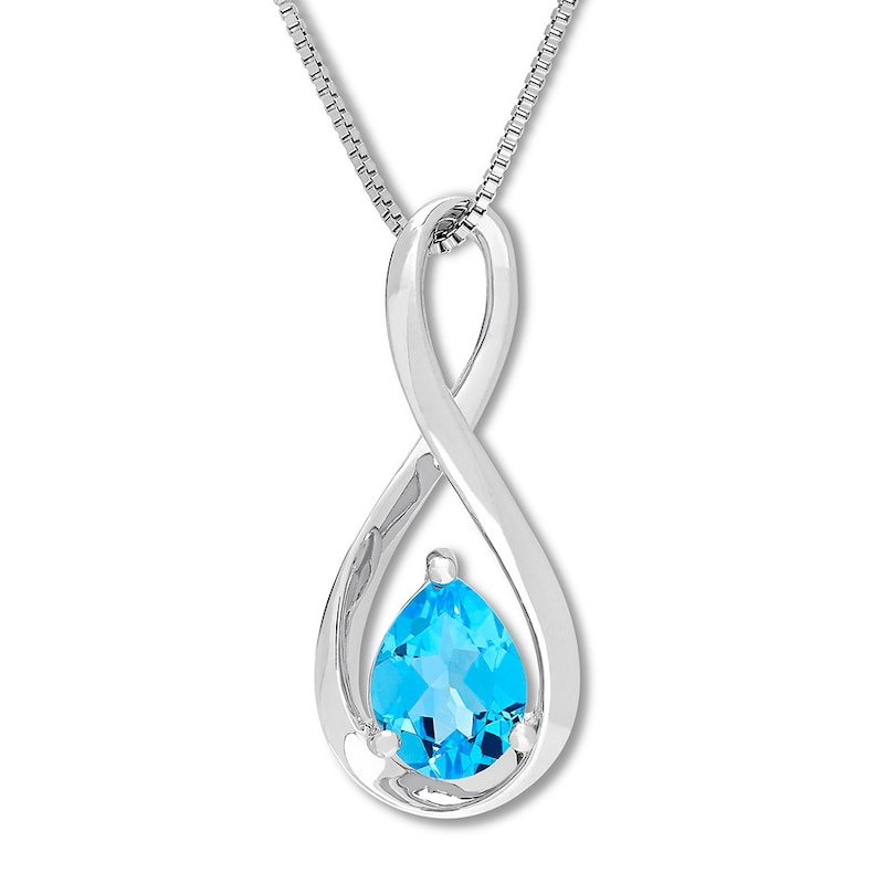 Blue Topaz Necklace Sterling Silver