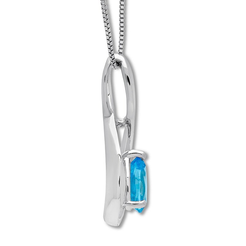 Blue Topaz Necklace Sterling Silver