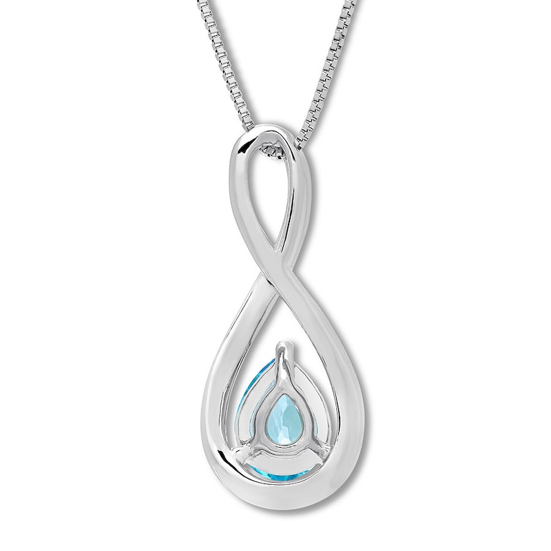 Main Image 4 of Blue Topaz Necklace Sterling Silver
