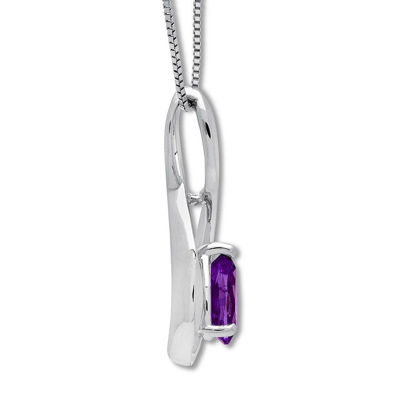 Main Image 2 of Amethyst Necklace Sterling Silver