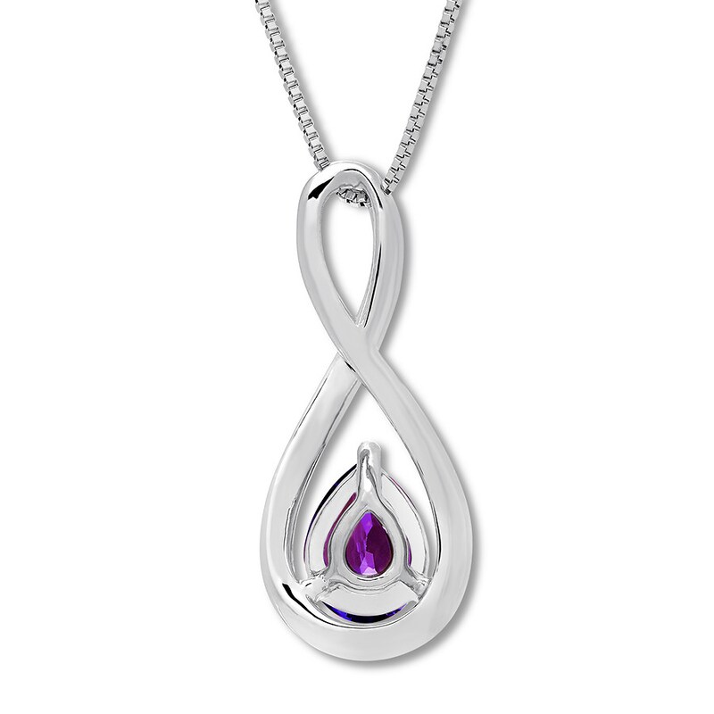 Main Image 4 of Amethyst Necklace Sterling Silver