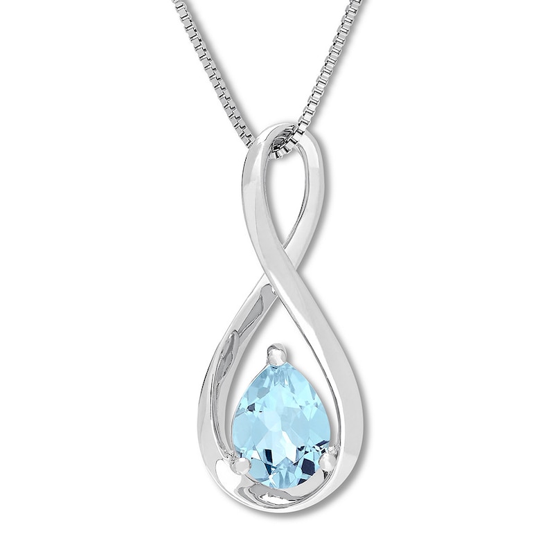 Main Image 1 of Aquamarine Necklace Sterling Silver