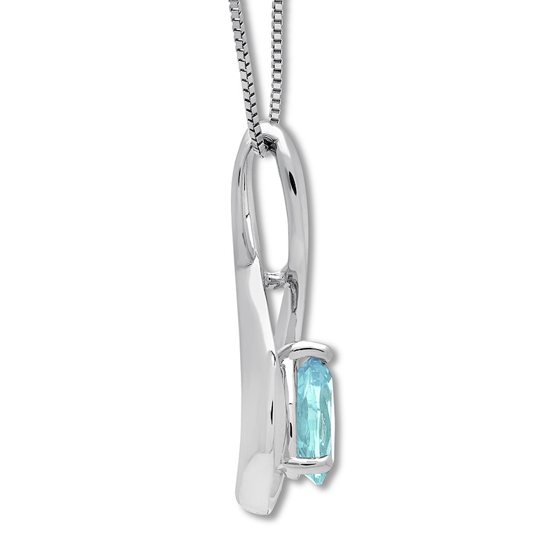 Main Image 2 of Aquamarine Necklace Sterling Silver