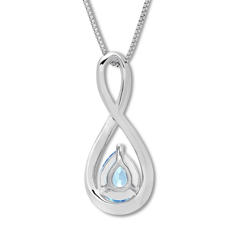 Main Image 4 of Aquamarine Necklace Sterling Silver