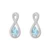 Thumbnail Image 2 of Aquamarine Infinity Earrings Sterling Silver