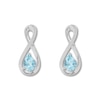 Thumbnail Image 3 of Aquamarine Infinity Earrings Sterling Silver